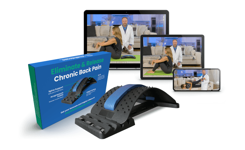 VitalRelease back stretcher device for pain relief